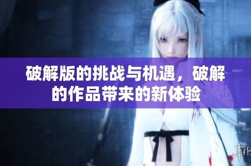 破解版的挑战与机遇，破解的作品带来的新体验