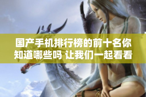 国产手机排行榜的前十名你知道哪些吗 让我们一起看看具体排名吧