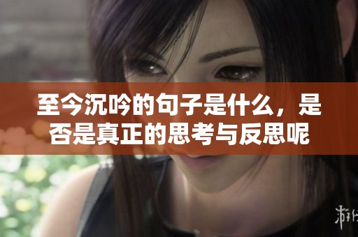 至今沉吟的句子是什么，是否是真正的思考与反思呢