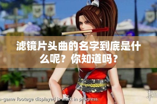 滤镜片头曲的名字到底是什么呢？你知道吗？