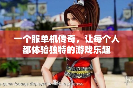 一个服单机传奇，让每个人都体验独特的游戏乐趣