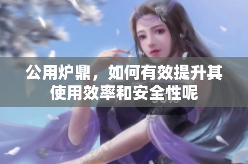 公用炉鼎，如何有效提升其使用效率和安全性呢