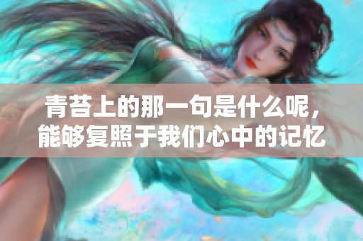 青苔上的那一句是什么呢，能够复照于我们心中的记忆吗