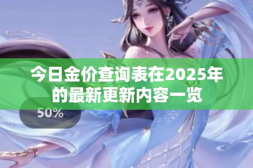 今日金价查询表在2025年的最新更新内容一览