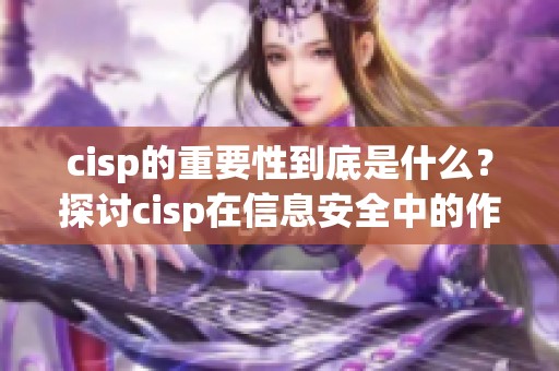 cisp的重要性到底是什么？探讨cisp在信息安全中的作用与意义