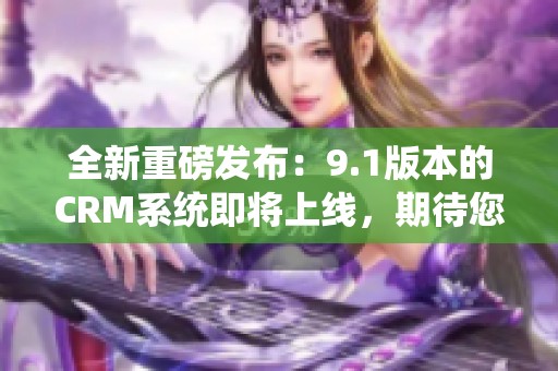 全新重磅发布：9.1版本的CRM系统即将上线，期待您的体验与反馈！