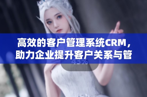 高效的客户管理系统CRM，助力企业提升客户关系与管理水平