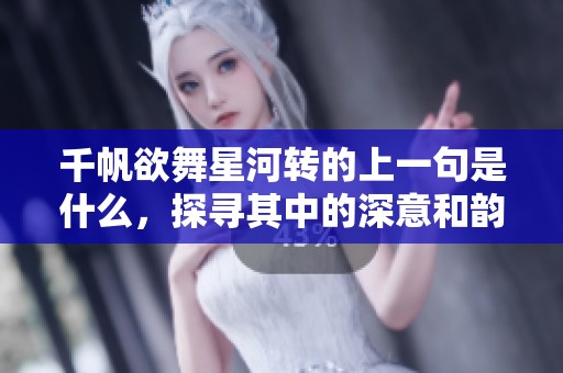 千帆欲舞星河转的上一句是什么，探寻其中的深意和韵味