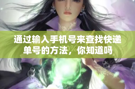 通过输入手机号来查找快递单号的方法，你知道吗