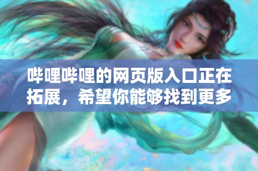 哔哩哔哩的网页版入口正在拓展，希望你能够找到更多精彩内容