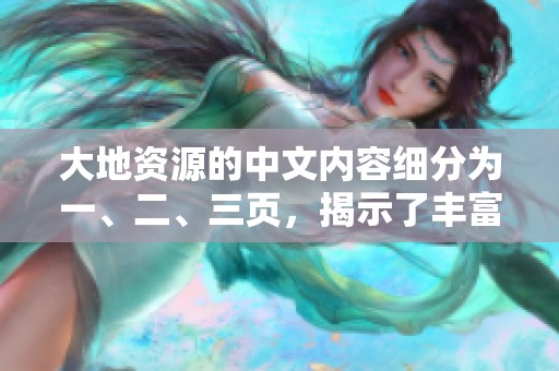 大地资源的中文内容细分为一、二、三页，揭示了丰富的信息与数据