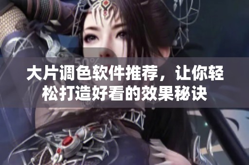 大片调色软件推荐，让你轻松打造好看的效果秘诀