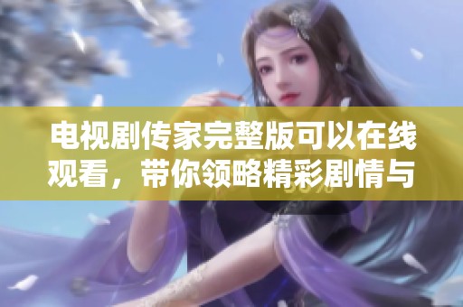 电视剧传家完整版可以在线观看，带你领略精彩剧情与人物故事