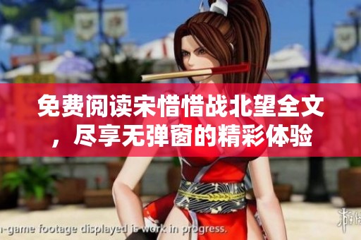 免费阅读宋惜惜战北望全文，尽享无弹窗的精彩体验