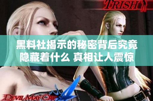 黑料社揭示的秘密背后究竟隐藏着什么 真相让人震惊不已