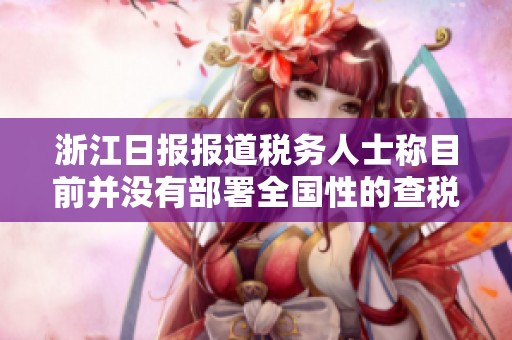 浙江日报报道税务人士称目前并没有部署全国性的查税措施