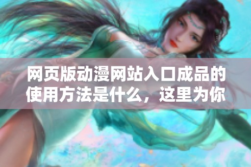 网页版动漫网站入口成品的使用方法是什么，这里为你详细解析一下