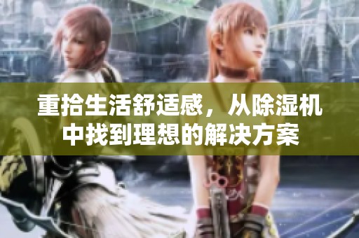 重拾生活舒适感，从除湿机中找到理想的解决方案