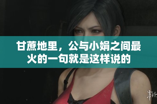 甘蔗地里，公与小娟之间最火的一句就是这样说的