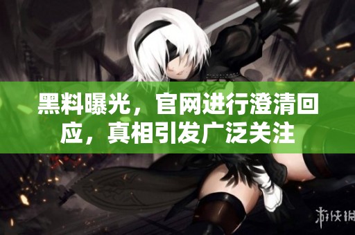 黑料曝光，官网进行澄清回应，真相引发广泛关注