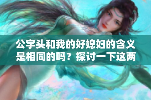 公字头和我的好媳妇的含义是相同的吗？探讨一下这两者的关系。