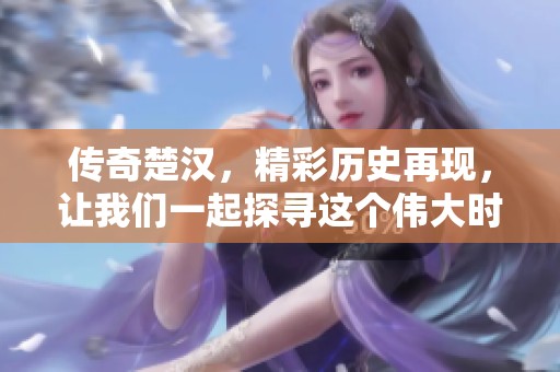 传奇楚汉，精彩历史再现，让我们一起探寻这个伟大时代的故事