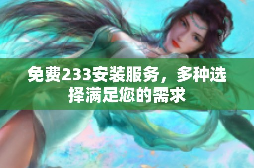 免费233安装服务，多种选择满足您的需求