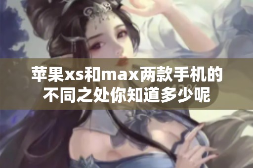 苹果xs和max两款手机的不同之处你知道多少呢